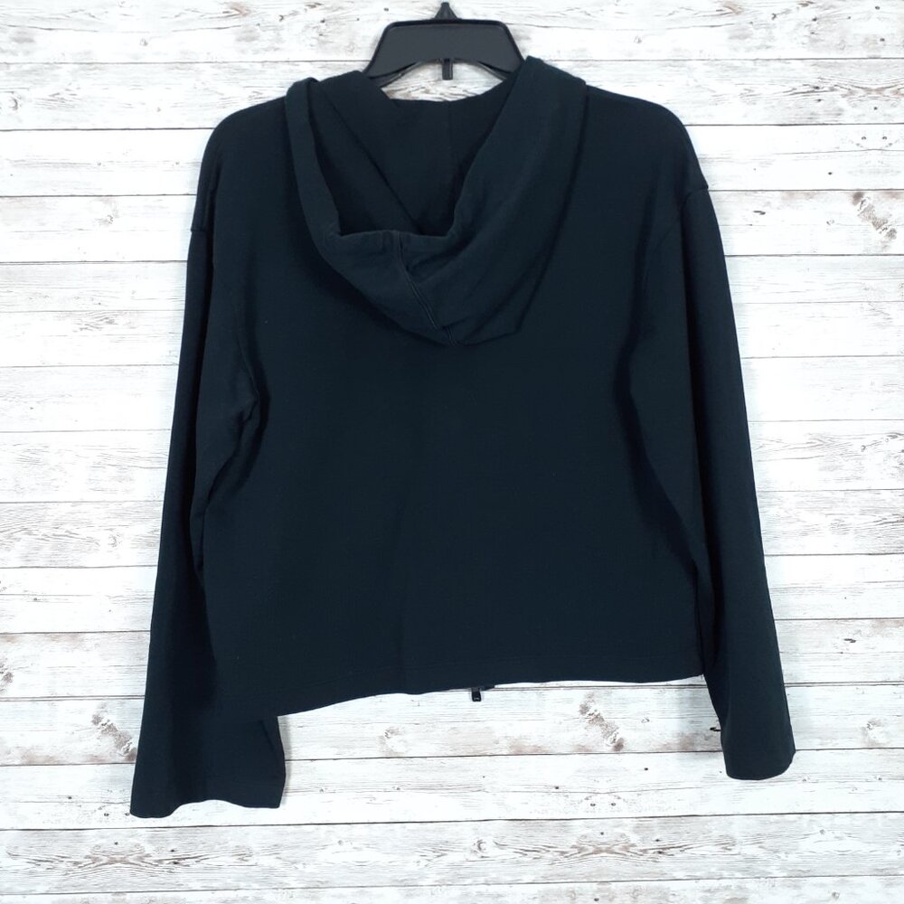 Nike Womens Cropped Hoodie XS Wide Sleeve Black Full Zip 242A - Picture 3 of 5
